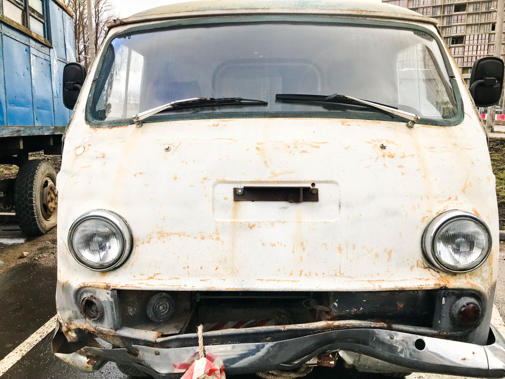 old van waiting to be scrapped as it failed MOT in Darlington