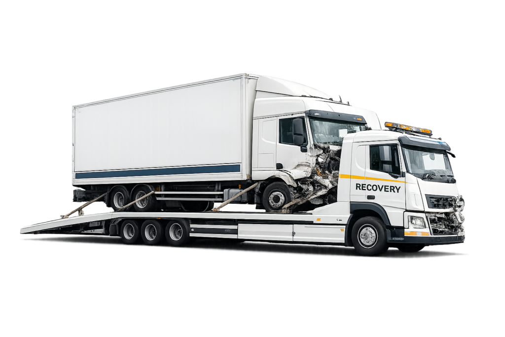 lorry on the way to the scrap yard on JNB Vehicle recycling recover lorry
